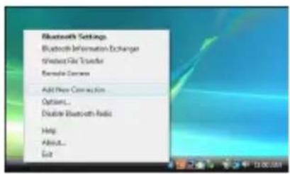 Bluetooth Settings Bluetooth Information Exchange Windows File Transfer Remake Camera Add Phone Conn to Sun Options... Disable Bluetooth Radio Help About... Exit