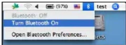 Bluetooth: Off Turn Bluetooth On Open Bluetooth Preferences...