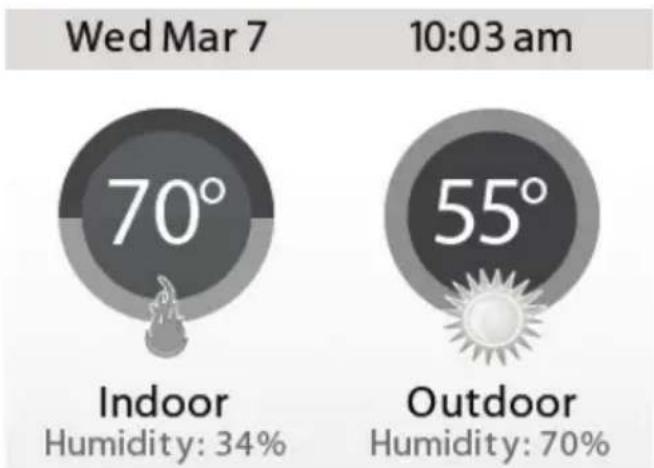 Wed Mar 7 10:03 am 70° Indoor Humidity: 34% 55° Outdoor Humidity: 70%
