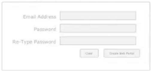 Email Address Password Re-Type Password Clear Create Web Portal