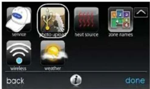 service photo upload heat source zone names wireless weather back done