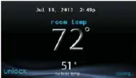 Jul 19, 2013 2:40p room temp 72° 51° unlock outside temp. cooling.