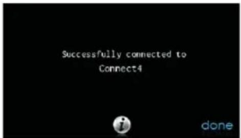 Successfully connected to Connect4 done