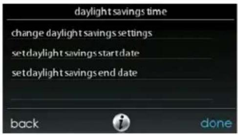 daylight savings time change daylight savings settings set daylight savings start date set daylight savings end date back i done