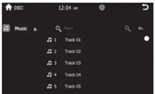 DISC 12:04 AM Music > Music 1 Track 01 2 Track 02 3 Track 03 4 Track 04 5 Track 05