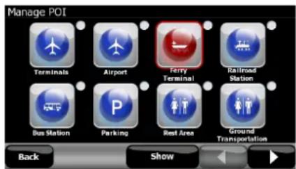 Manage POI Terminals Airport Ferry Terminal Railroad Station Bus Station Parking Rest Area Ground Transportation Back Show