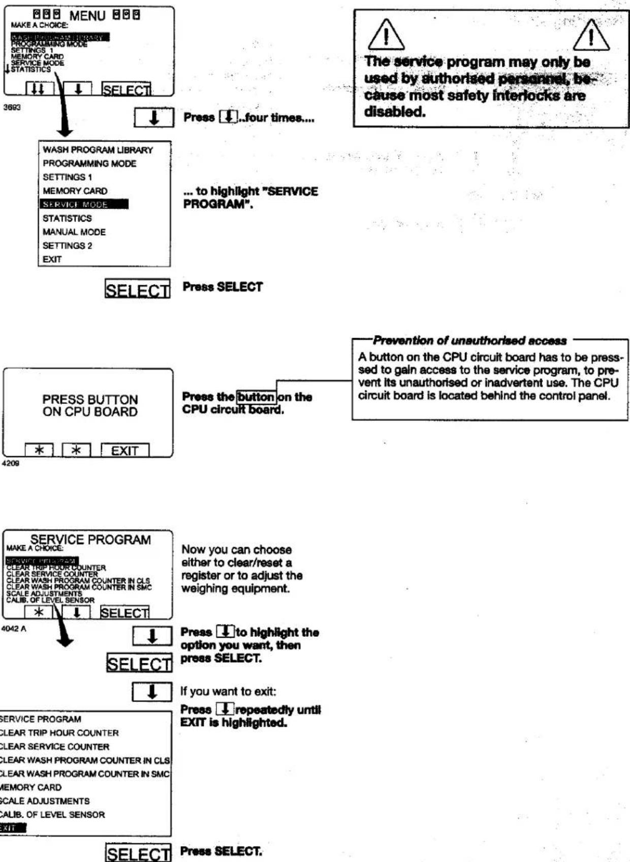 Wascomat EX618cl - Procedure for use - 1