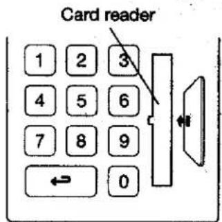 Card reader 1 2 3 4 5 6 7 8 9 ← 0