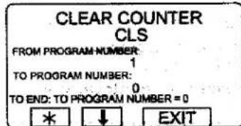 CLEAR COUNTER CLS FROM PROGRAM NUMBER: 1 TO PROGRAM NUMBER: 0 TO END: TO PROGRAM NUMBER = 0 * ↓ EXIT