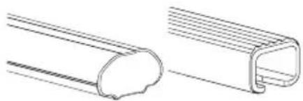 Technical line drawing of two mechanical components with no text or symbols