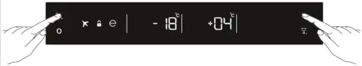 o × e | - 18°C | +04°C | ▽