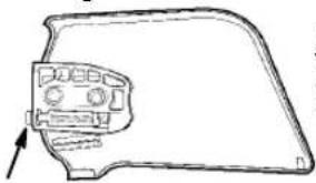 Line drawing of a car front panel with no text or symbols