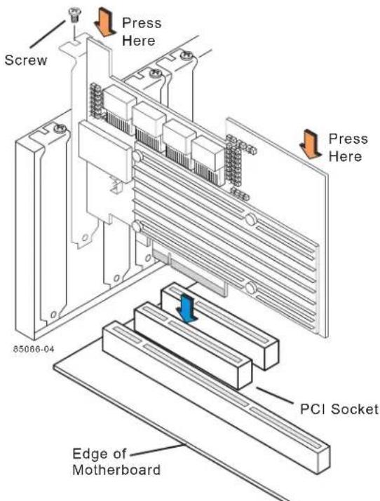Screw Press Here 85066-04 Press Here PCI Socket Edge of Motherboard