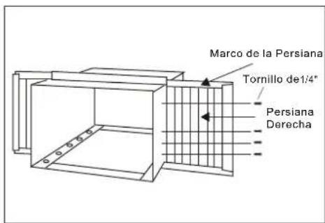 Marco de la Persiana Tornillo de 1/4" Persiana Derecha
