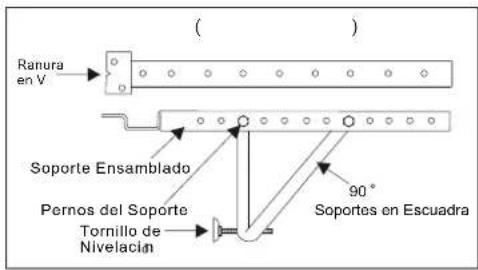 Ranura en V Soporte Ensamblado Pernos del Soporte Tornillo de Nivelación ( ) 90° Soportes en Escuadra
