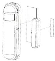 Line drawing of two cylindrical objects with rectangular panels, no text or symbols present