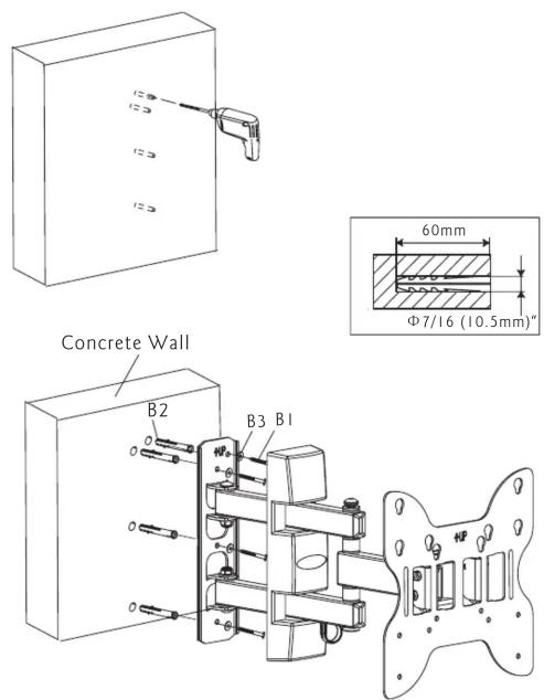 Pyle PSW710S - Part Ib-Concrete Wall Mounting - 1