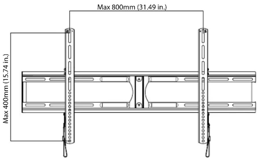 Max 800mm (31.49 in.) Max 400mm (15.74 in.)