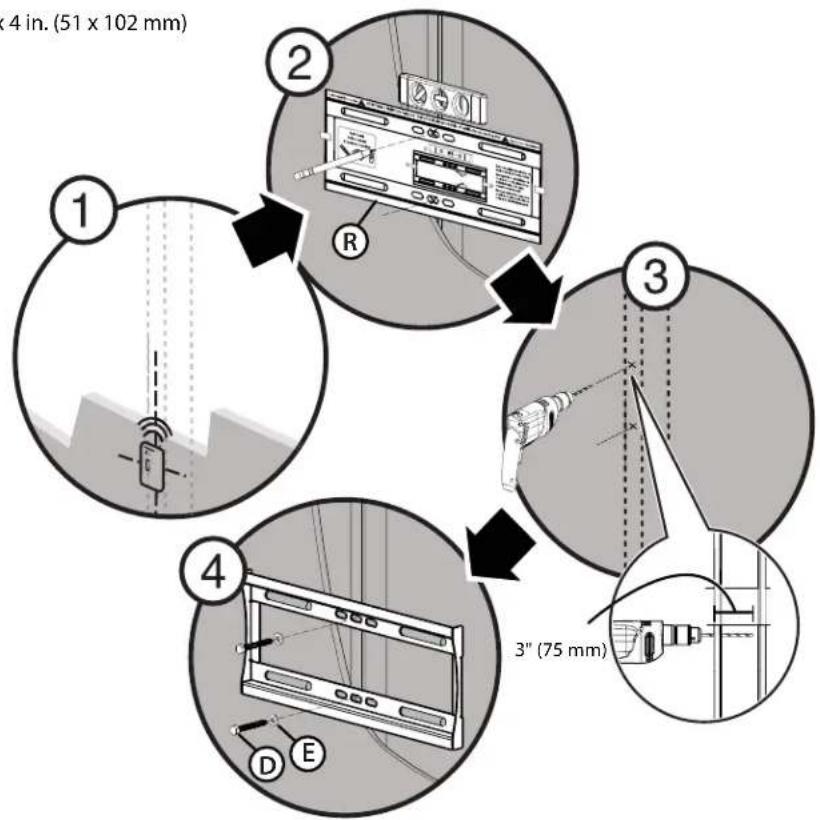 Dynex DX-DRTVM102 - Step 2 - Option 1: Installing on a wood stud wall - 2