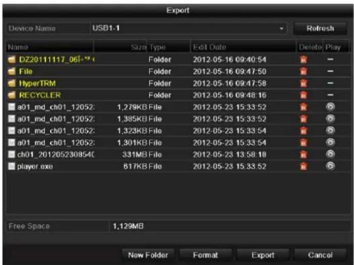 Export Device Name USB1-1 Refresh Name Size Type Edit Date Delete Play DZ20111117_061-20 Folder 2012-05-16 09:40:54 - File Folder 2012-05-16 09:47:50 - HyperTRM Folder 2012-05-16 09:47:58 - RECYCLER Folder 2012-05-16 09:48:16 - a01_md_ch01_12052: 1,279KB File 2012-05-23 15:33:52 - a01_md_ch01_12052: 1,385KB File 2012-05-23 15:33:52 - a01_md_ch01_12052: 1,323KB File 2012-05-23 15:33:54 - a01_md_ch01_12052: 1,301KB File 2012-05-23 15:33:54 - ch01_201205230854C 331MB File 2012-05-23 13:58:18 - player.exe 617KB File 2012-05-23 15:33:52 - Free Space 1,129MB New Folder Format Export Cancel