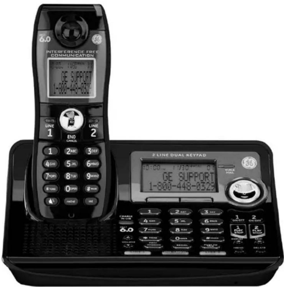 INTERFERENCE FREE COMMUNICATION 1/4/2007 17:30 AM GE SUPPORT 1-900-448-0329 LINE 1 END CANCEL LINE 2 1 2 ABC 3 DEF 4 GHI 5 JL 6 MINO 7 FORS 8 TW 9 WOKZ $ TONE 0 ONER # PAKE redel int 2 LINE DUAL KEYPAD GE SUPPORT 1-900-448-0329 WHOLE MAX 1 2 ABC 3 DEF 4 GHI 5 JL 6 MINO 7 FORS 8 TW 9 WOKZ $ TONE 0 ONER # PAKE REDEN STARTER CHANGE END/CANCEL