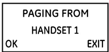 PAGING FROM HANDSET 1 OK EXIT