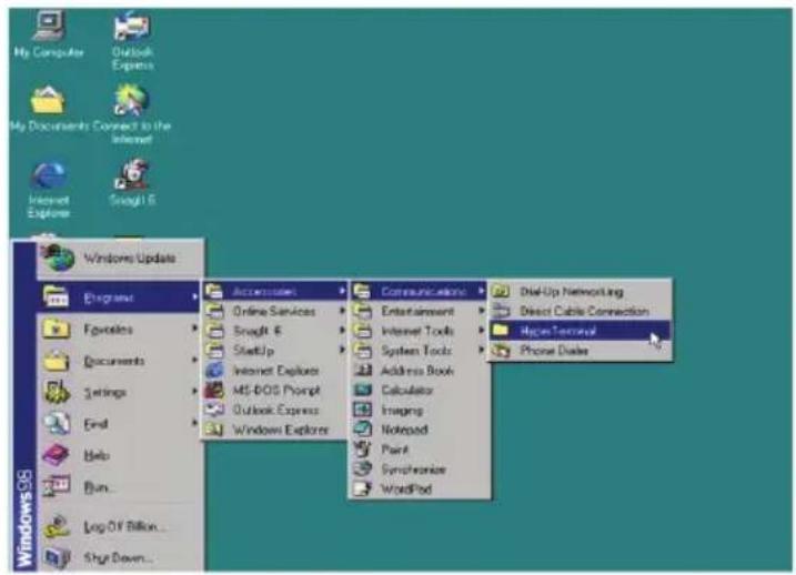 My Computer Outlook Express My Documents Connect to the Internet Internet Explorer Scroll it Windows Update Programs Favorites Documents Settings End Help Run... Log Of Billion... Shy Down... Accessories Online Services Snagit E StartUp Internet Explorer MS-BOG Prompt Outlook Express Windows Explore…