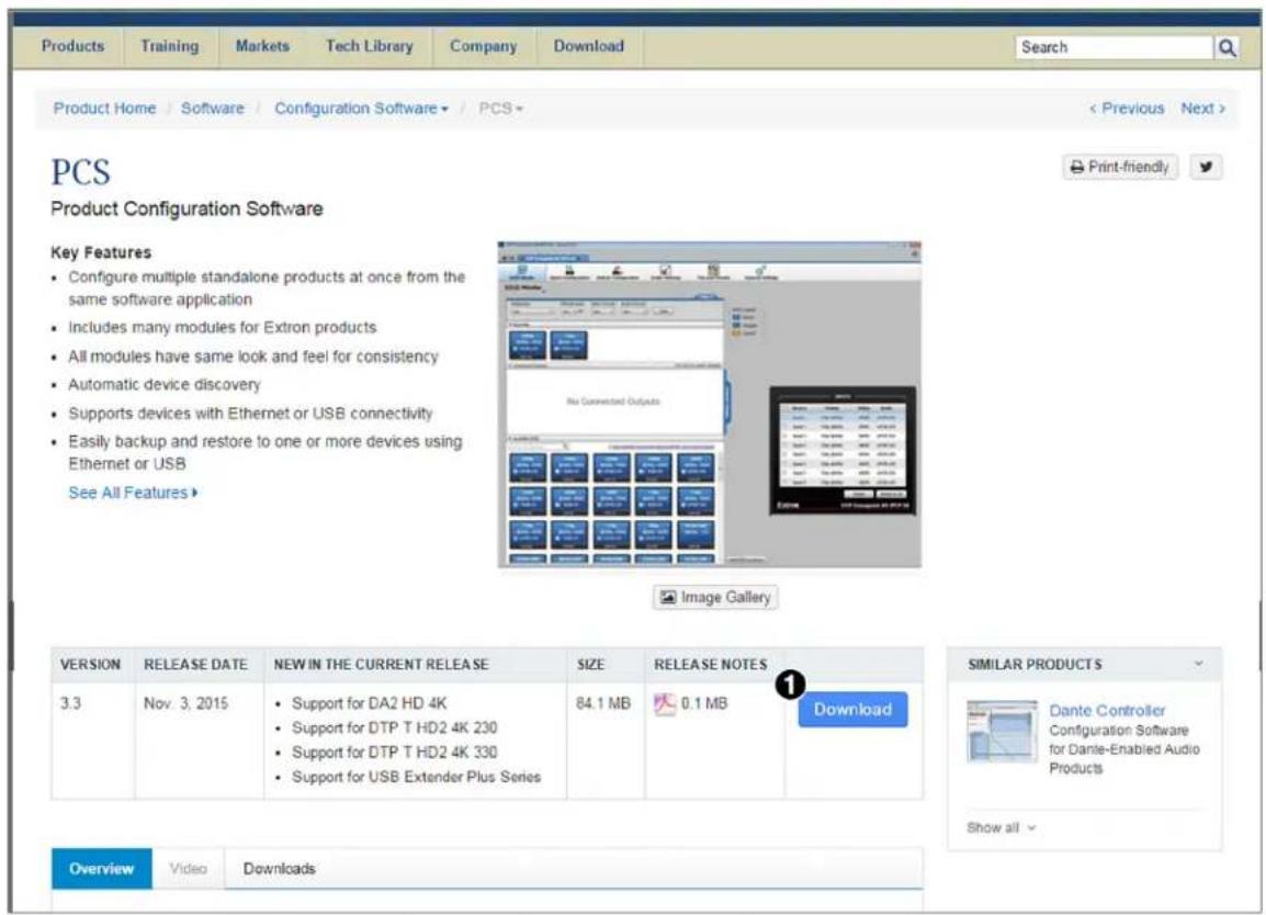 Products Training Markets Tech Library Company Download Search Product Home / Software / Configuration Software / PCS PCS Product Configuration Software Key Features • Configure multiple standalone products at once from the same software application • Includes many modules for Extron products • All modules have same look and feel for consistency • Automatic device discovery • Supports devices with Ethernet or USB connectivity • Easily backup and restore to one or more devices using Ethernet or USB See All Features Image Gallery VERSION RELEASE DATE NEW IN THE CURRENT RELEASE SIZE RELEASE NOTES 3.3 Nov. 3, 2015 Support for DA2 HD 4K Support for DTP T HD2 4K 230 Support for DTP T HD2 4K 330 Support for USB Extender Plus Series 84.1 MB 0.1 MB Download SIMILAR PRODUCTS Dante Controller Configuration Software for Dante-Enabled Audio Products Show all Overview Video Downloads