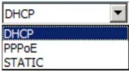 DHCP DHCP PPPoE STATIC