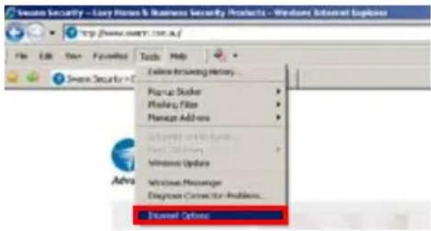 Sunes Security - Easy Home & Business Security Products - Windows Internet Explorer http://www.sunes.com/.a/ File Edit View Favorites Tools Help Search & Screening History... Pop-up Shooter Making Filter Manage Add-ons Download to Web Text Browser Windows Update Windows Messenger Diagnose Connector Problems... Internet Options