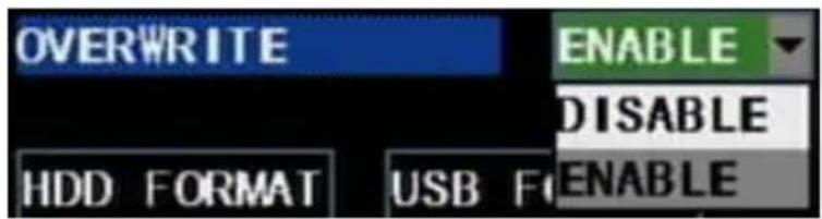 OVERWRITE ENABLE DISABLE HDD FORMAT USB FOR ENABLE