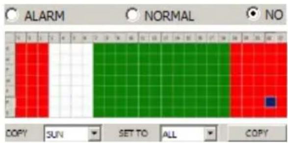 ALARM NORMAL NO COPY SUN SET TO ALL COPY