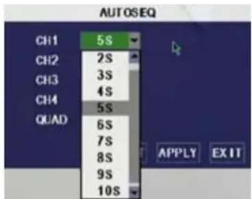 AUTOSEQ CH1 5S CH2 2S CH3 3S CH4 4S QUAD 5S 6S 7S 8S 9S 10S APPLY EXIT