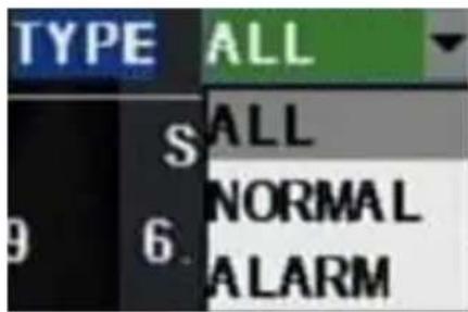 TYPE ALL SALL NORMAL ALARM