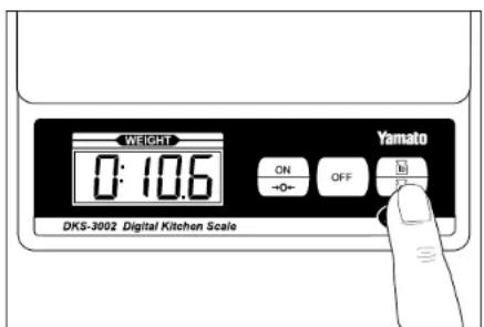 WEIGHT 0:10.6 ON -0+ OFF Yamato DKS-3002 Digital Kitchen Scale