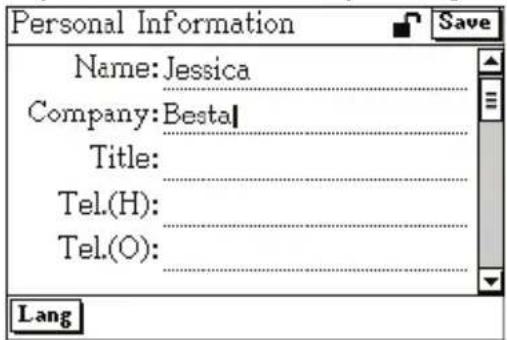 Personal Information Name: Jessica Company: Besta Title: Tel.(H): Tel.(O): Lang