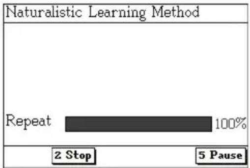 Naturalistic Learning Method | Category | Value (%) | |---|---| | Repeat | 100 | 2 Stop | 5 Pause |