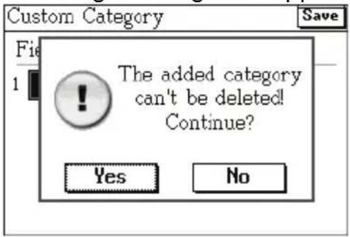 Custom Category Save File 1 The added category can't be deleted! Continue? Yes No