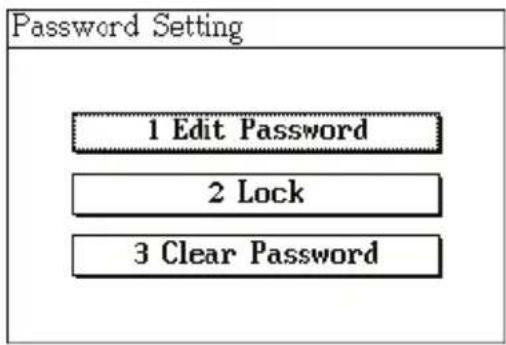 graph TD A["1 Edit Password"] --> B["2 Lock"] B --> C["3 Clear Password"]