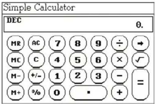 Simple Calculator DEC 0. MR AC 7 8 9 ÷ → MC C 4 5 6 × ✓ M- +/- 1 2 3 - = M+ %0 0 * +