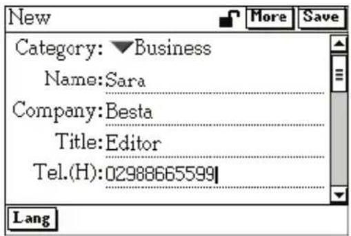 Category: ▼Business Name:Sara Company:Besta Title:Editor Tel.(H):02988665599 Lang