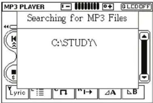 MP3 PLAYER Searching for MP3 Files C:\STUDY\ Lyric C □ △ ▲A △B