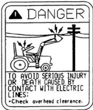 DANGER TO AVOID SERIOUS INJURY OR DEATH CAUSED BY CONTACT WITH ELECTRIC LINES: •Check overhead clearance.