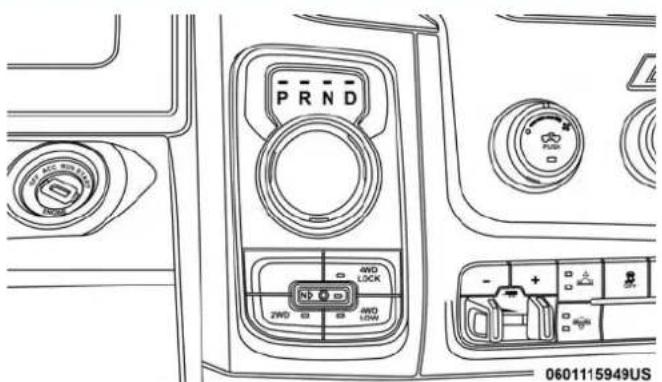 PRND 4WD LOCK 2WD 10W 0601115949US