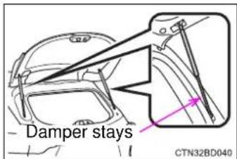 TOYOTA Highlander Hybrid (2018) - Glass hatch damper stays - 1