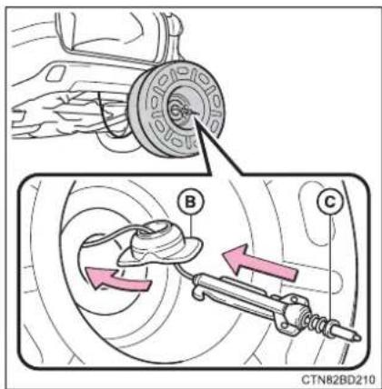 TOYOTA Highlander Hybrid (2018) - Taking out the spare tire - 14