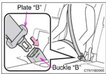 TOYOTA Highlander Hybrid (2018) - Fastening the seat belt (for the third center seat) - 3