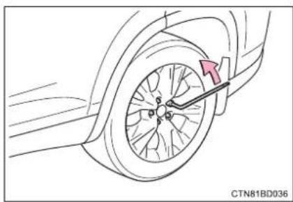 TOYOTA Highlander Hybrid (2018) - Replacing a flat tire - 2
