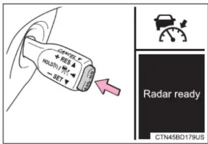 TOYOTA Highlander Hybrid (2018) - Setting the vehicle speed (vehicle-to-vehicle distance control mode) - 1