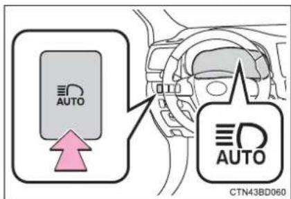 TOYOTA Highlander Hybrid (2018) - Press the Automatic High Beam switch. - 1